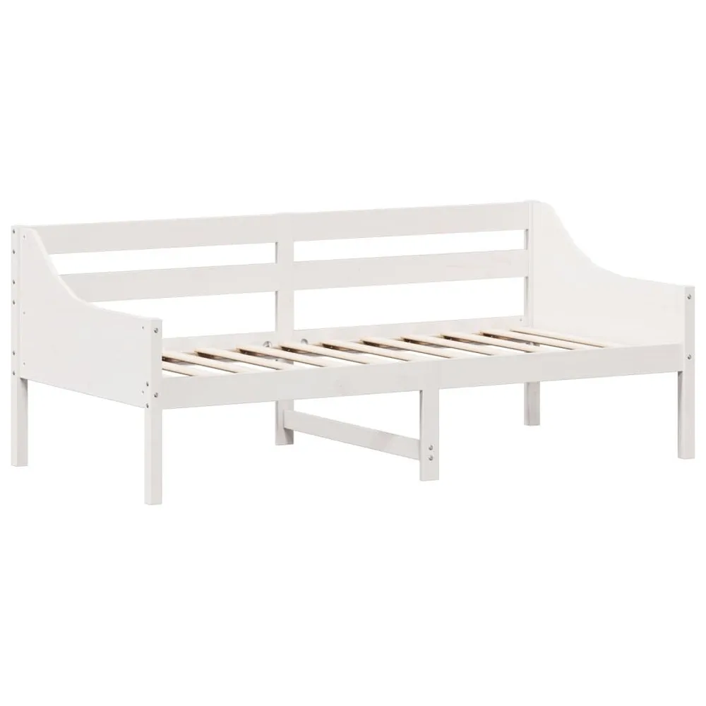 Slaapbank zonder matras 90x190 cm massief grenenhout wit