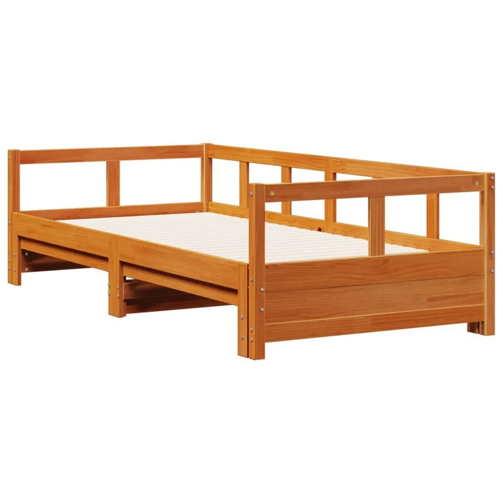 Slaapbank zonder matras 90x190 cm massief grenenhout wasbruin