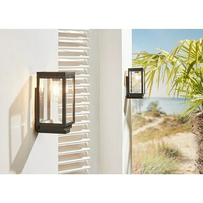 Solar-wandledlamp voor buiten Amsterdam Wall - l x b x h: 120 x 120 x 243 mm, Accuduur: 6 u