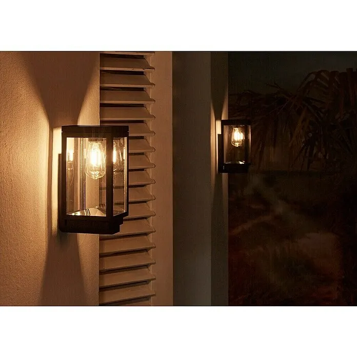 Solar-wandledlamp voor buiten Amsterdam Wall - l x b x h: 120 x 120 x 243 mm, Accuduur: 6 u