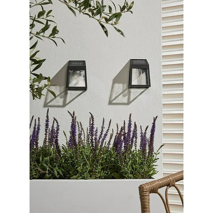 Solar-wandledlamp voor buiten Vigo Wall - l x b x h: 94 x 67 x 134 mm, Accuduur: 6 u