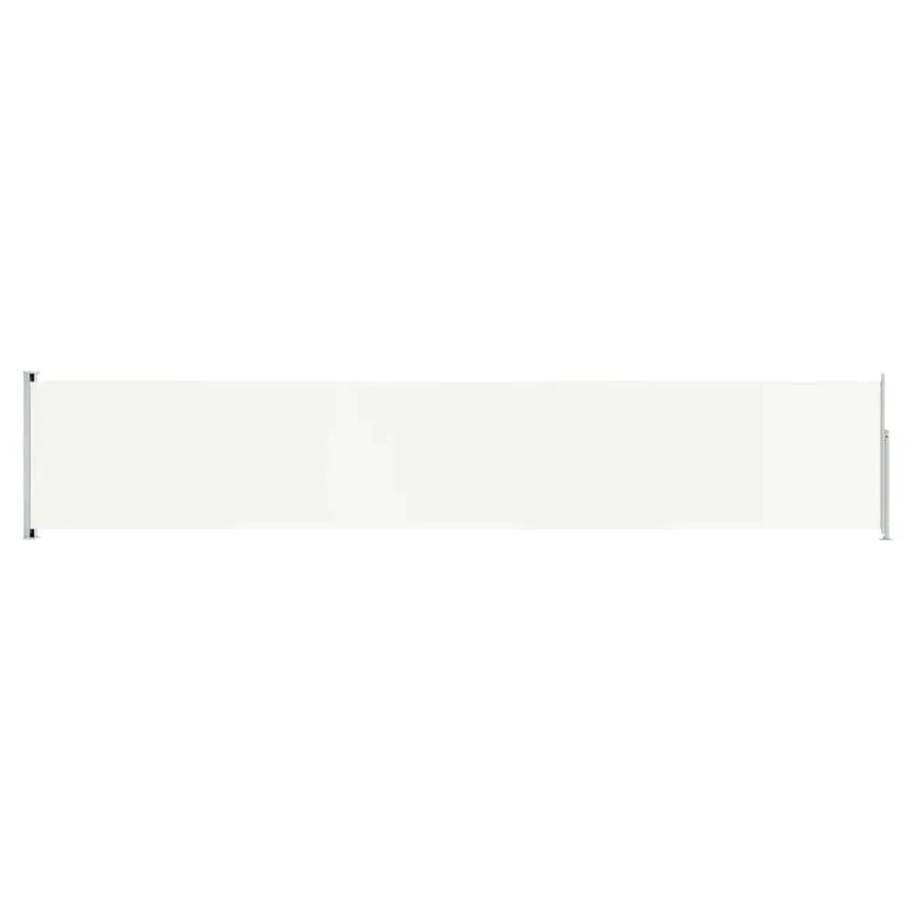 Tuinscherm uittrekbaar 117x600 cm crèmekleurig