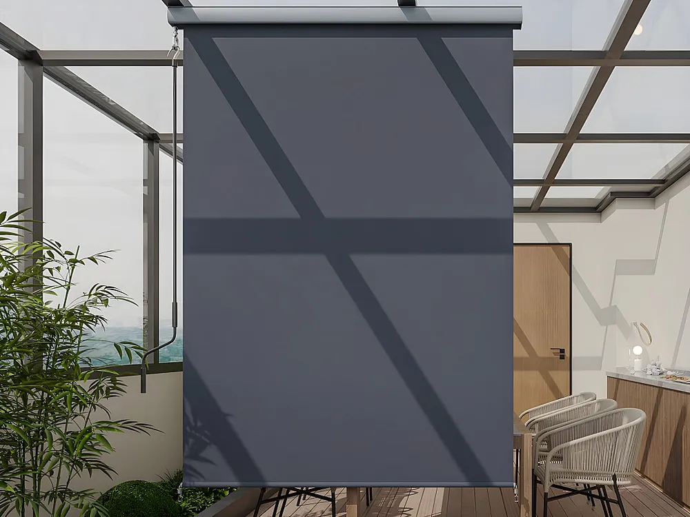 Verduisterend rolgordijn met bak van aluminium en textiel L1,6 x H2,5 m PASSOE