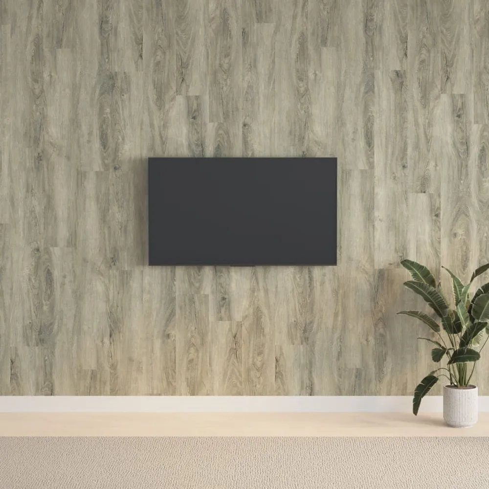 Wandpanelen houtlook 2,06 m² VINYL grijs