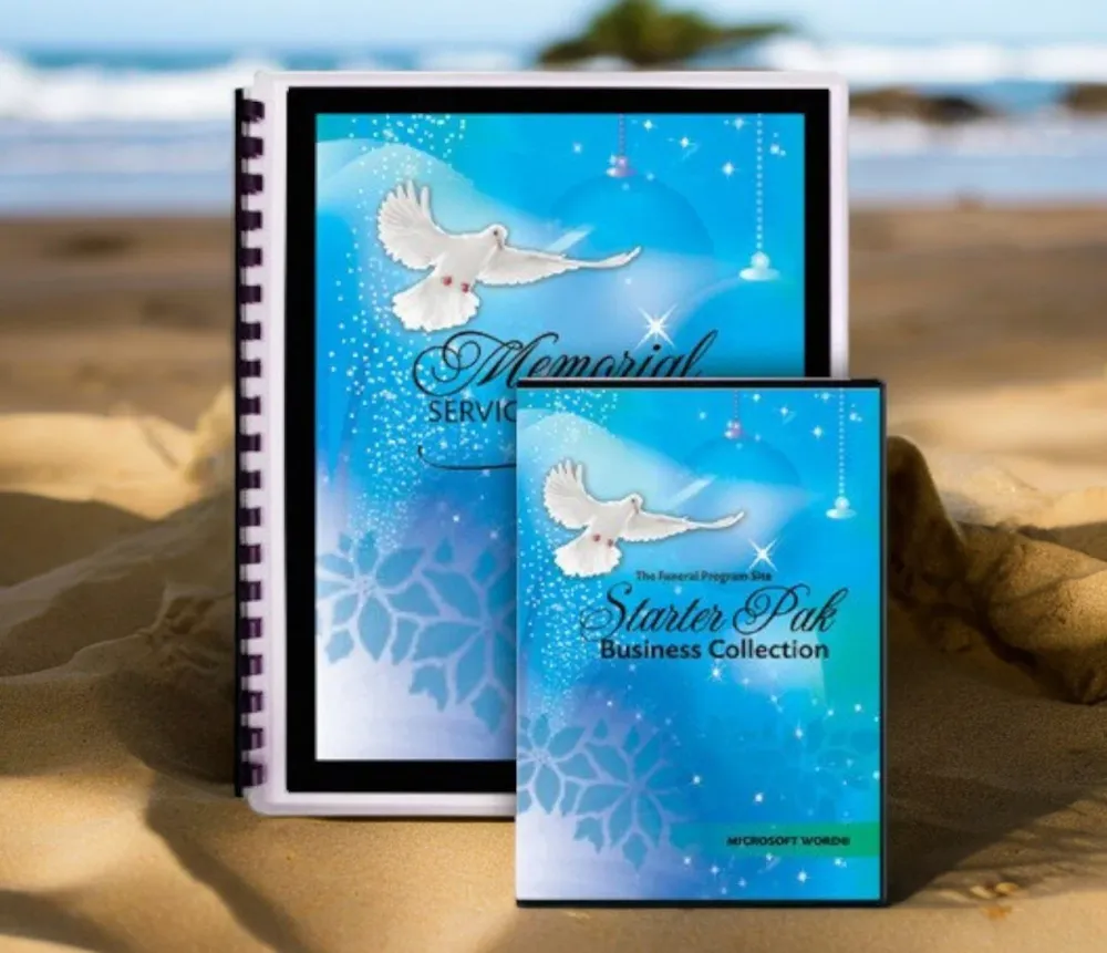 Ultimate Exclusief 10 Funeral Program Software Package wit mat