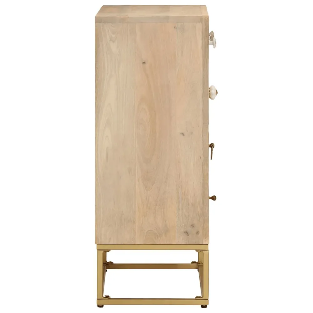 Ladekastje 55x30x76 cm massief mangohout en ijzer | Inbraakwerend Klasse ...