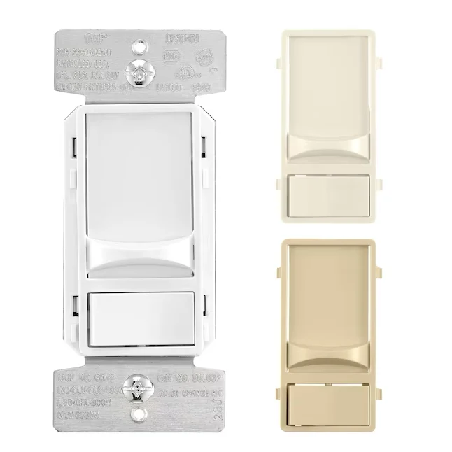 Eaton Allround Single-Pole/3-Way LED Decorator Light Dimmer, White/Light Almond/Ivory