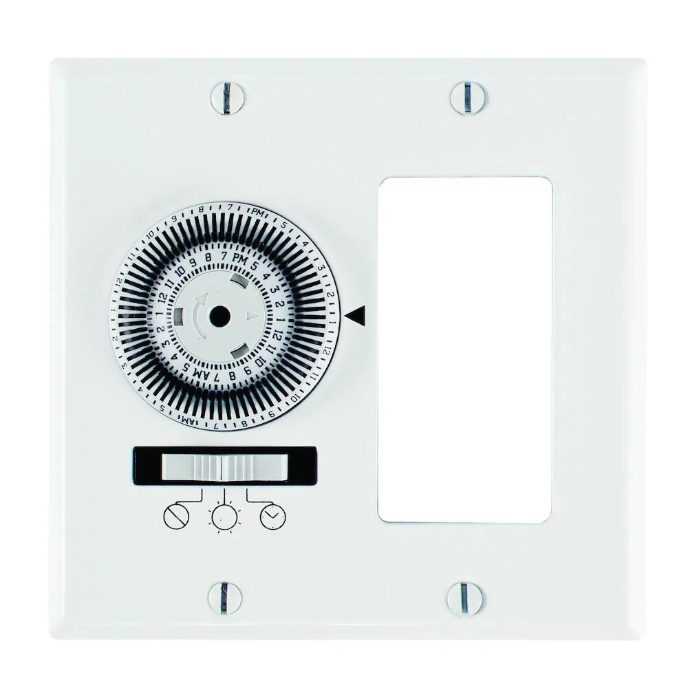 Intermatic - KM2ST-2D - 24-Hour Sterk Mechanical -Wall Timer, Timer and Decorator Switch