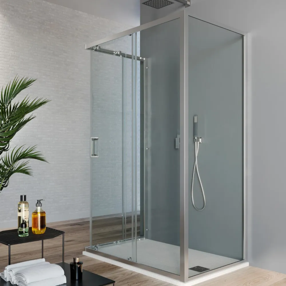 Shower enclosure three sides 80x70x70 cm model Loop corner sliding door 6 mm crystal Slim Clean anti-limescale