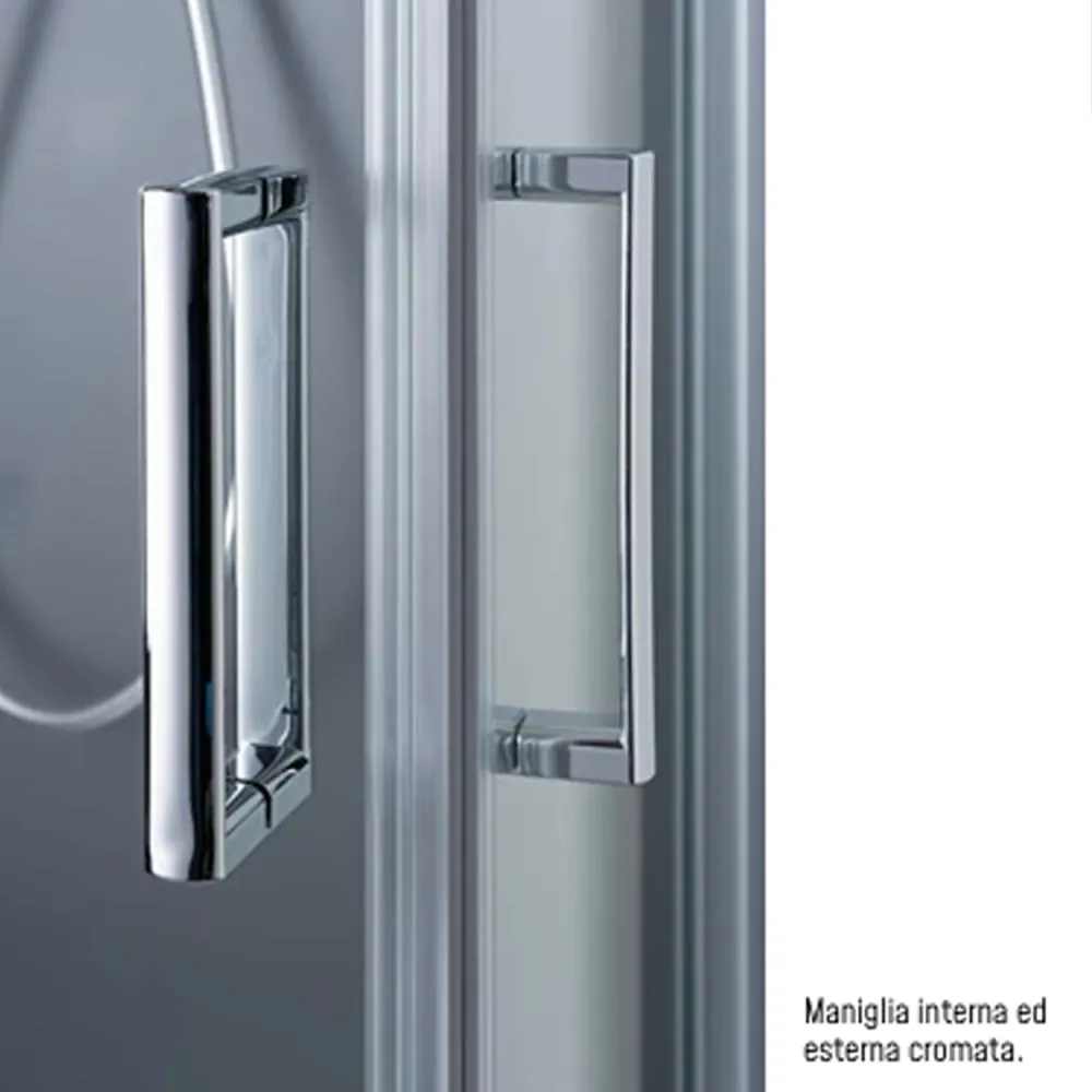 Shower enclosure three sides 80x70x70 cm model Loop corner sliding door 6 mm crystal Slim Clean anti-limescale