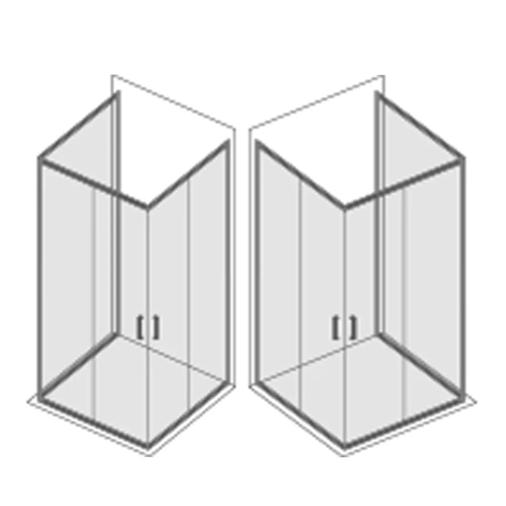 Shower enclosure three sides 80x70x70 cm model Loop corner sliding door 6 mm crystal Slim Clean anti-limescale