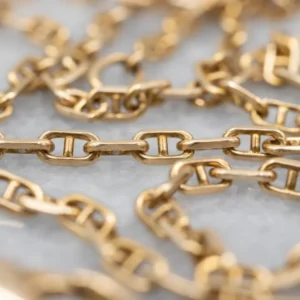 Yellow Gold Anchor Link Chain Lobster Clasp