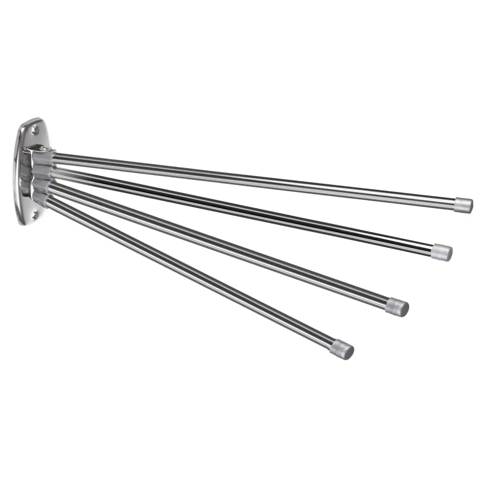 Roestvrijstalen ABJ Handdoekstang Handdoekhouder met 4 beweegbare armen 45cm incl. montageset Chroom