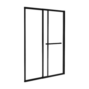 Schuifdouchewand matzwart met handdoekenrek - 120x140 cm - WAIMEA - Koop nu online