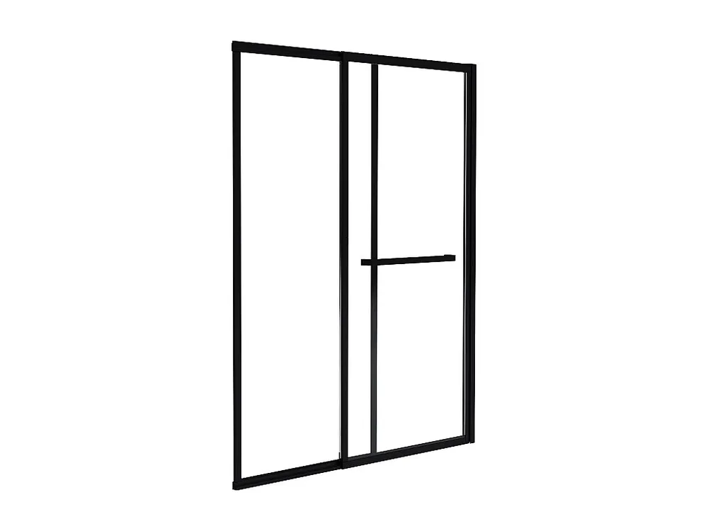 Schuifdouchewand matzwart met handdoekenrek - 120x140 cm - WAIMEA - Koop nu online
