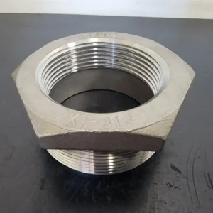 3" x 2-1/2" 316 Roestvrij Steel Hex Head Reducing Bushing KI-316