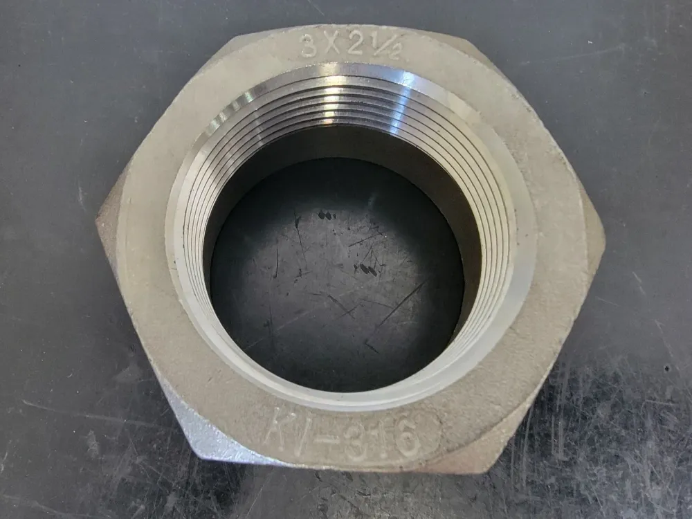 3" x 2-1/2" 316 Roestvrij Steel Hex Head Reducing Bushing KI-316