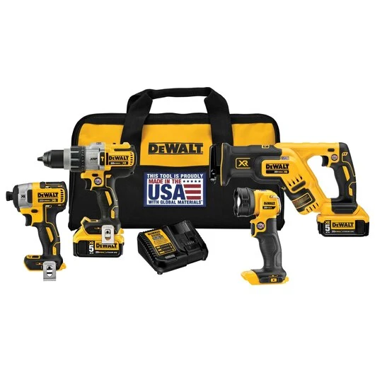 DEWALT 20V MAX* XR Batterij Drill Combo Kit, 4-Tool