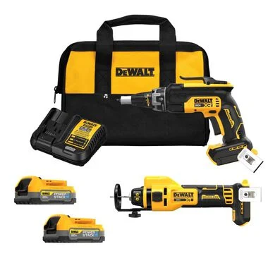 DEWALT 20V MAX* XR Drywall Screwgun and Cut-Out Tool Combo Kit DCK265E2