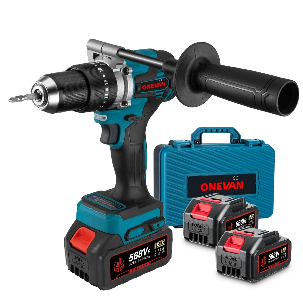 ONEVAN 140N·m 13mm Brushless Mobiel inzetbaar Drill 20+3 Torque | Makita 18V Battery Snel en veilig monteren