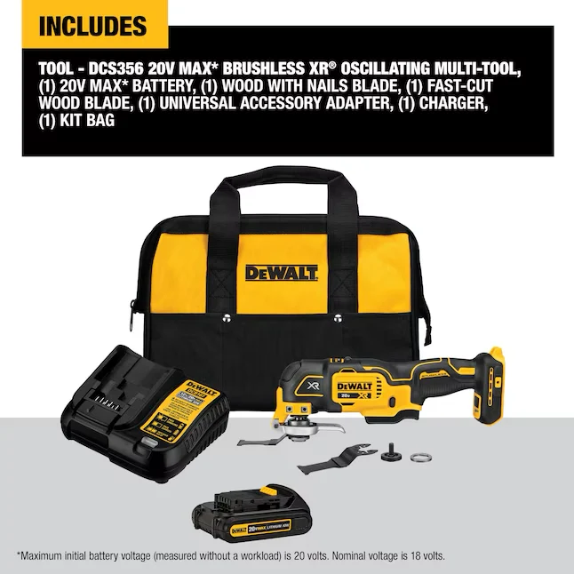 Slagschroevendraaier Set DEWALT XR Cordless Brushless 20-volt Max 3-speed 6-Piece Oscillating Multi-Tool Kit Donzig Case (...