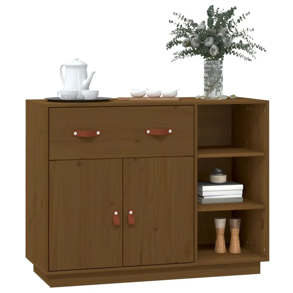 Dressoir 98,5x40x75 cm massief grenenhout honingbruin