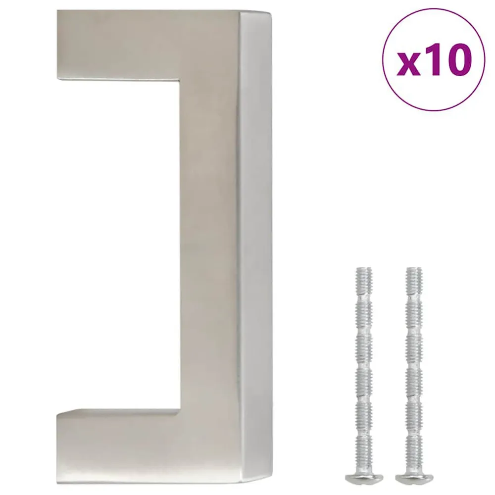 Handvatten 10 st 64 mm roestvrij staal zilverkleurig