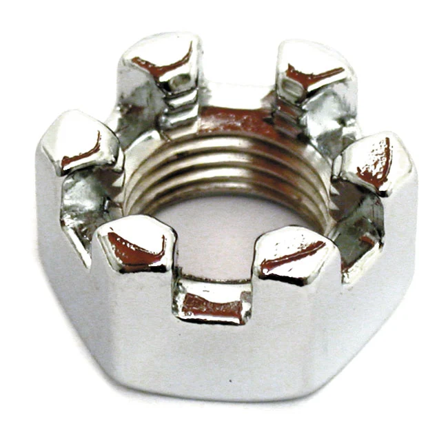 Chrome Castle Nut, 1/2 Inch-20 Harley-Davidson