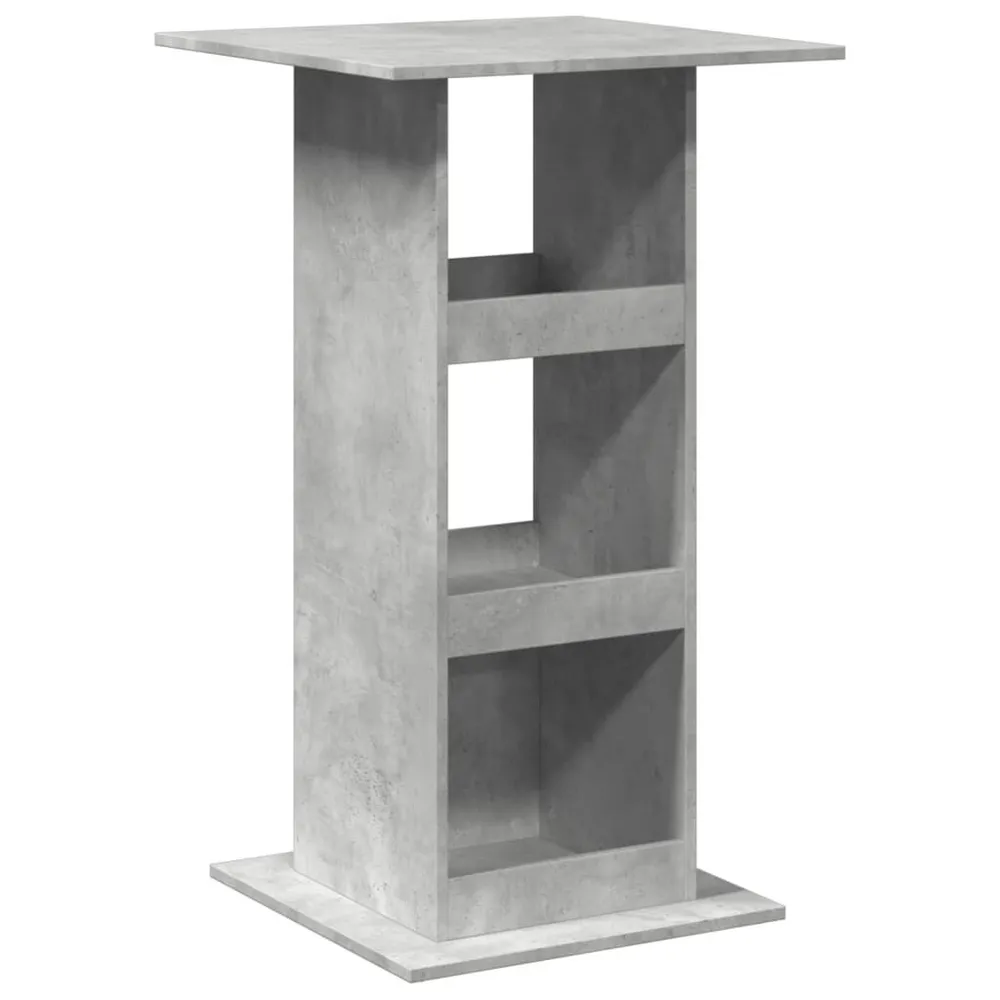 Bartafel met opbergruimte 60x60x102 cm bewerkt hout betongrijs