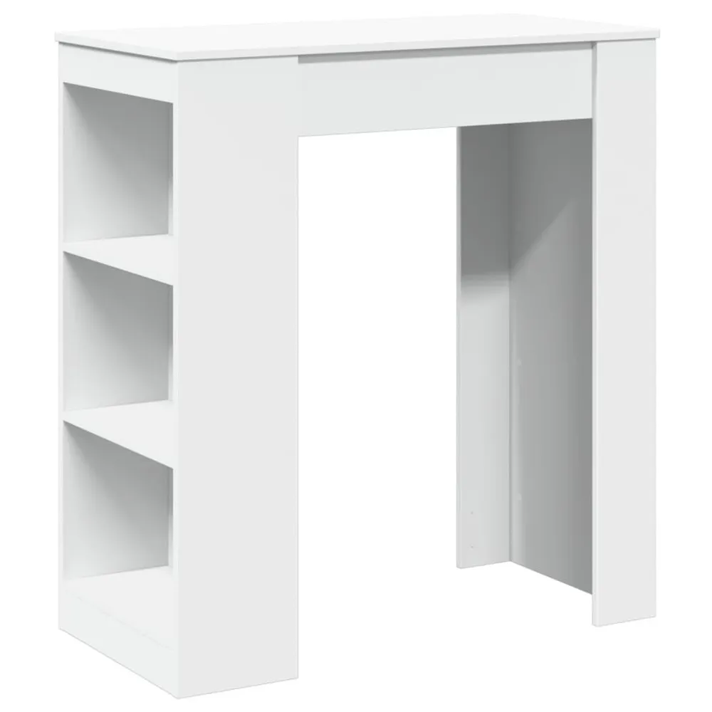 Bartafel met rekken 95x47x103,5 cm bewerkt hout wit