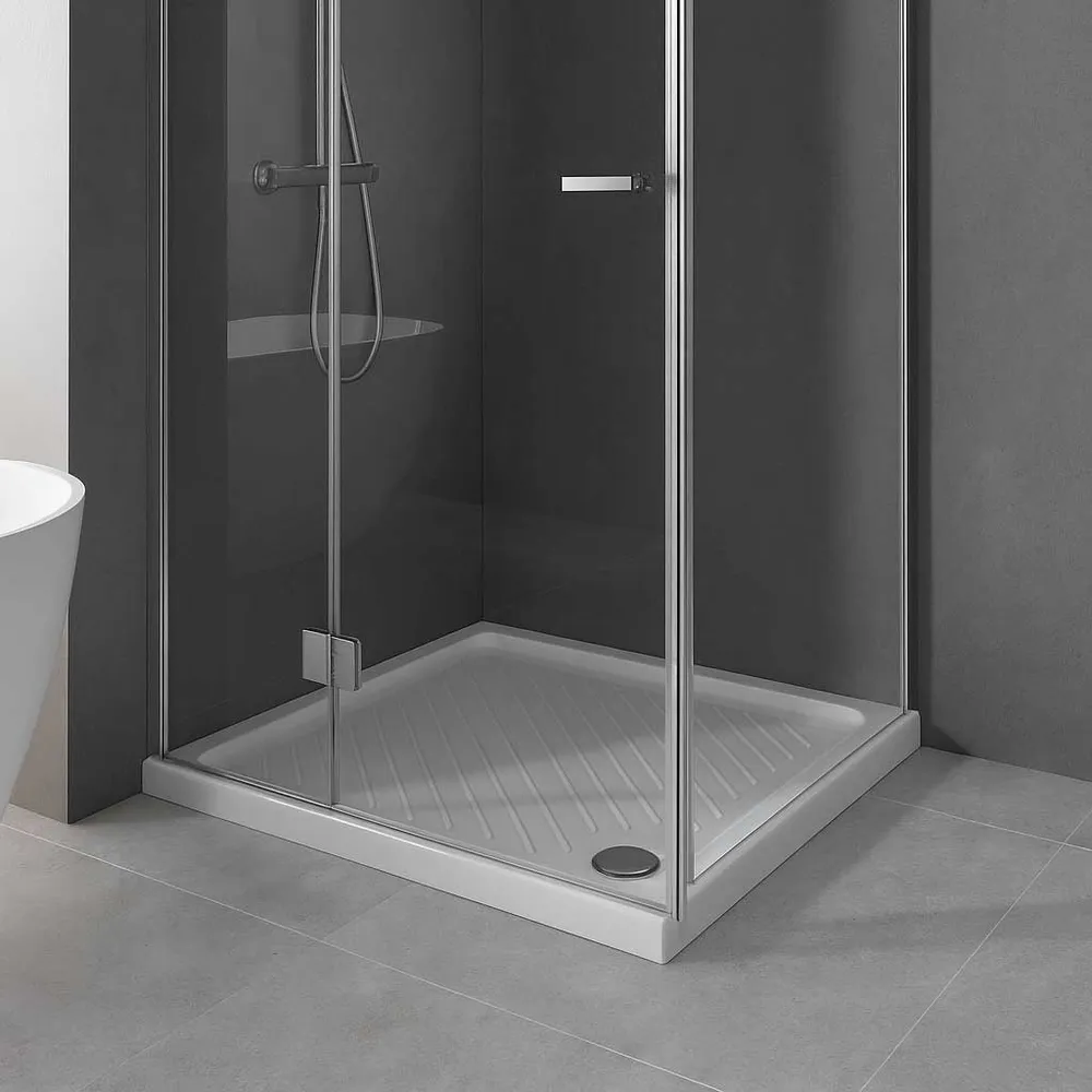 Dolomite ceramic shower tray 80x80 Height 7 cm square model Gemma 2