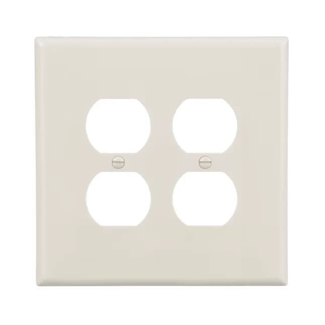 Eaton 2-Gang Jumbo Size Light Almond Poly Indoor Duplex Wall Plate