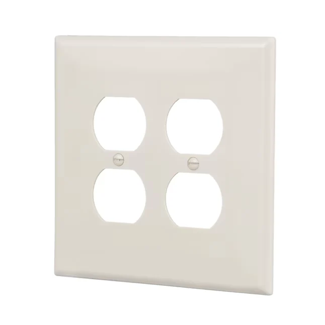 Eaton 2-Gang Jumbo Size Light Almond Poly Indoor Duplex Wall Plate