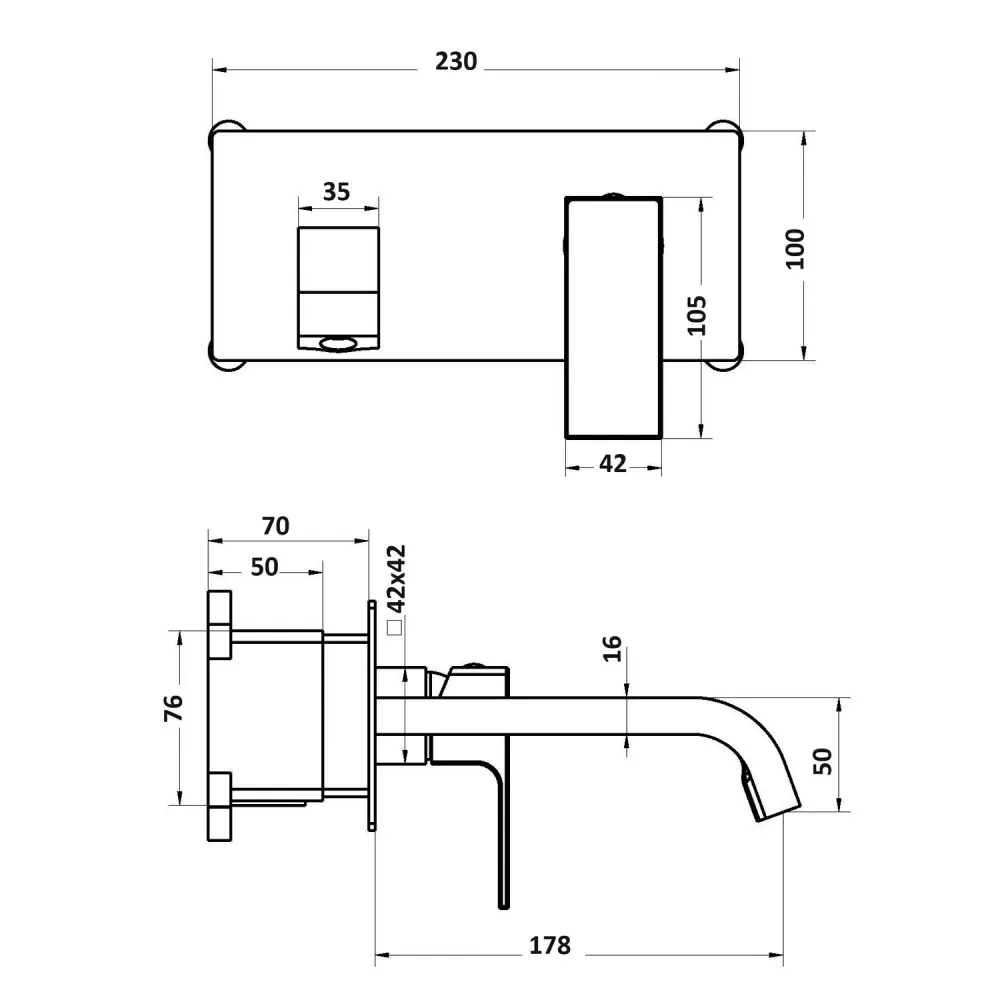 Pair built- faucet mixers washbasin and bidet Fire series chrome-plated messing Compleet Set | Inclusief Montagekit