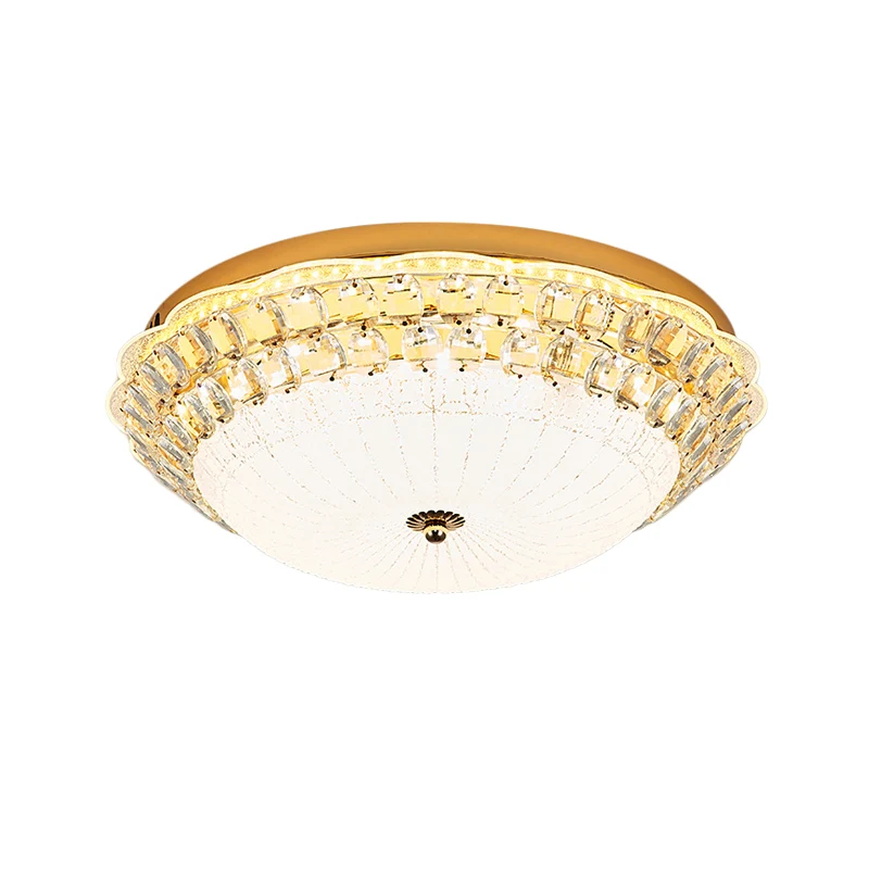 16"/19,5" W Bowl LED-inbouwverlichting Simpel wit glazen plafondarmatuur met kristallen accent