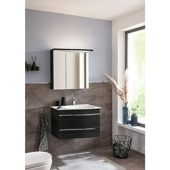 Camargue Lineo Inbouwwastafel - 71 x 56,5 cm, Mineraalmarmer, Rechts