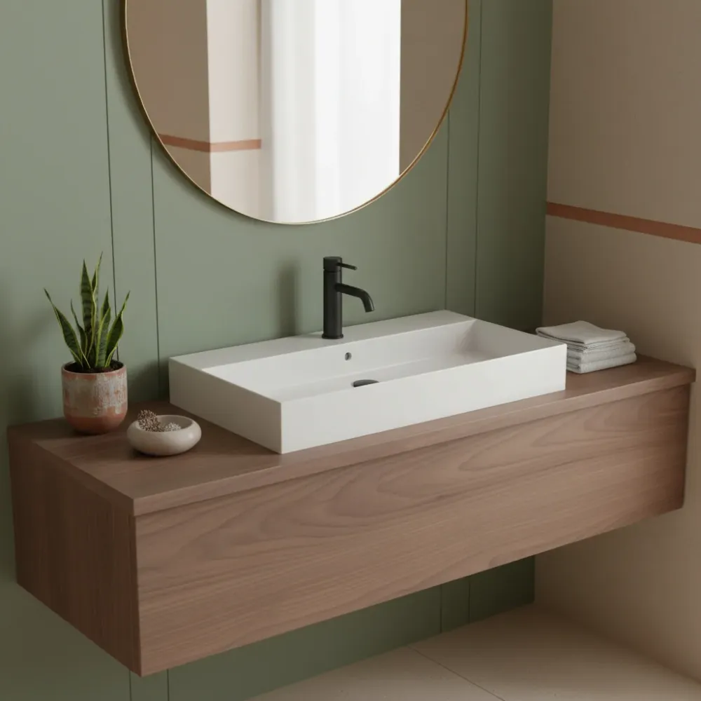 Countertop/Wall-mounted sink 91x46cm Meg11 Pro series Ceramica Galassia - Glad white