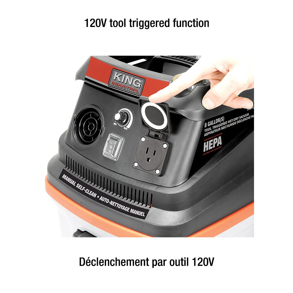8 Gallon Tool Triggered Wet/Dry Vaccum No. KC-8590TTV