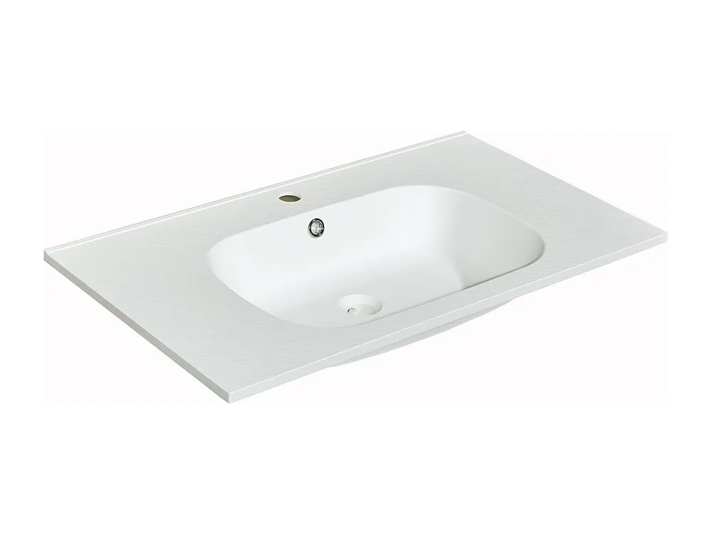 Inbouwwastafel hars met steenlook - Wit - L80 x B46 cm - OKIWA - Koop nu online
