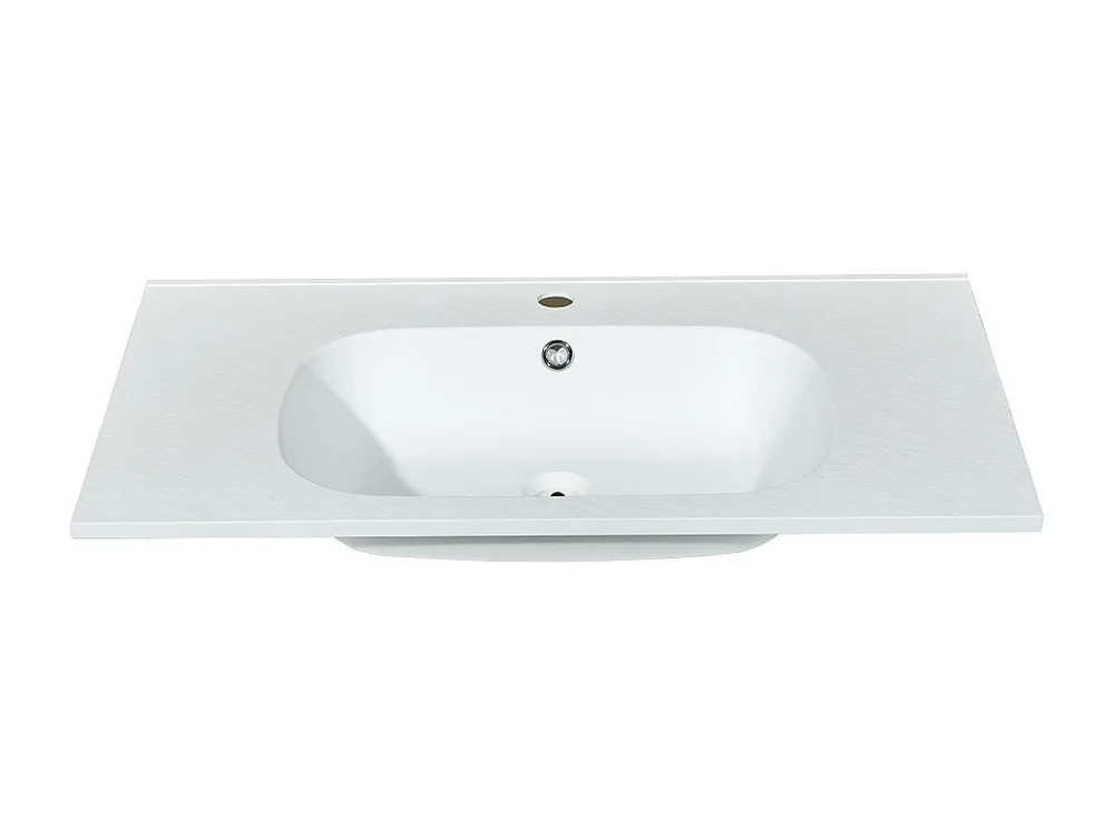Inbouwwastafel hars met steenlook - Wit - L80 x B46 cm - OKIWA - Koop nu online