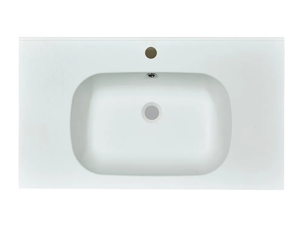Inbouwwastafel hars met steenlook - Wit - L80 x B46 cm - OKIWA - Koop nu online