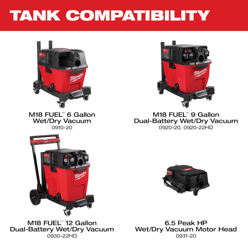 MILWAUKEE 9 Gallon Wet/Dry Vacuum Tank