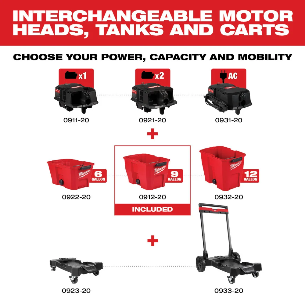 MILWAUKEE 9 Gallon Wet/Dry Vacuum Tank