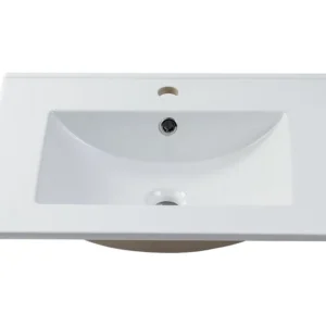 Rechthoekige keramische wastafel - Wit - 61 x 46,5 cm - MOTIAC - Koop nu schappelijk online