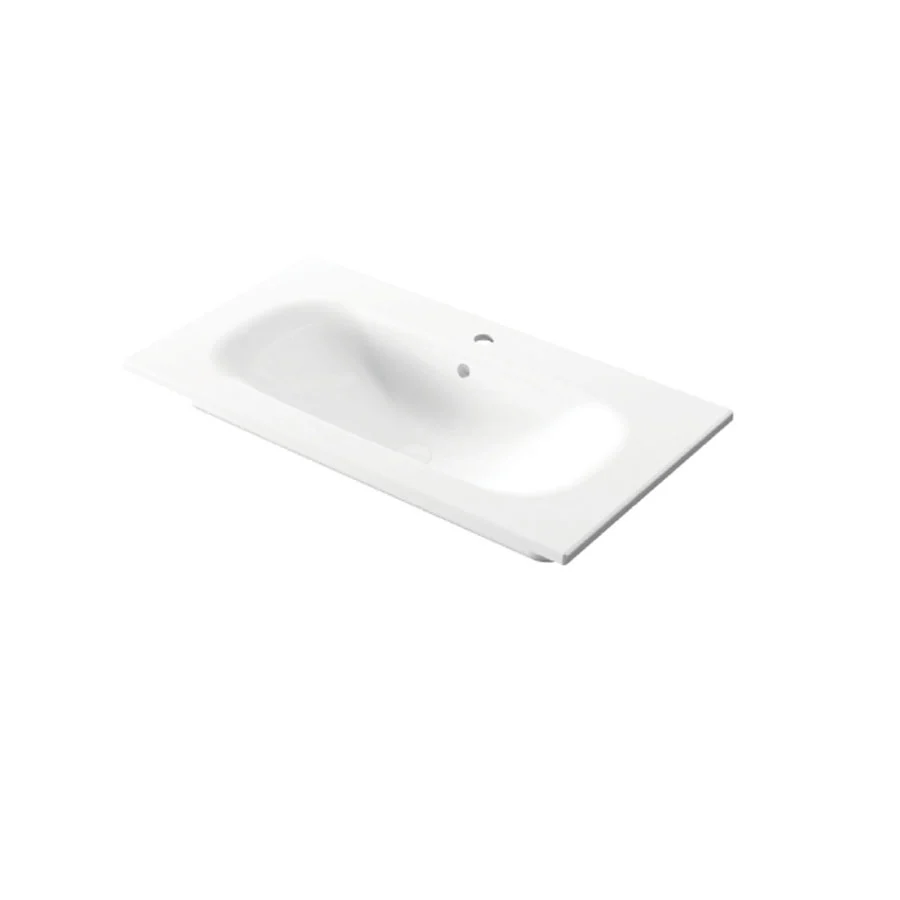Rectangular built- washbasin glossy white porselein 86x46cm Soft Design-Ceramics series