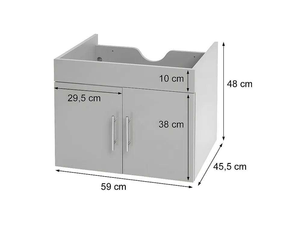 Wastafelonderbouw MCW-D16, grijs