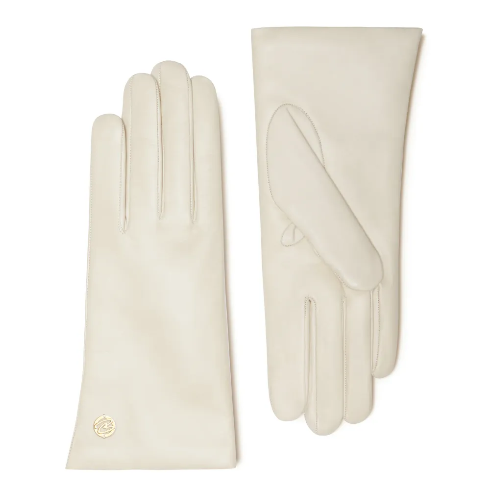 Ergonomisch Honoré Eleanor crème leren handschoenen van geitenleer