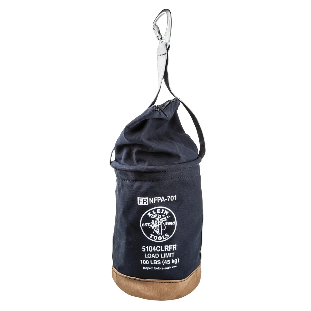 KLEIN TOOLS 12" Flame-Resistant Zeildoek Bucket w/ Closing Top