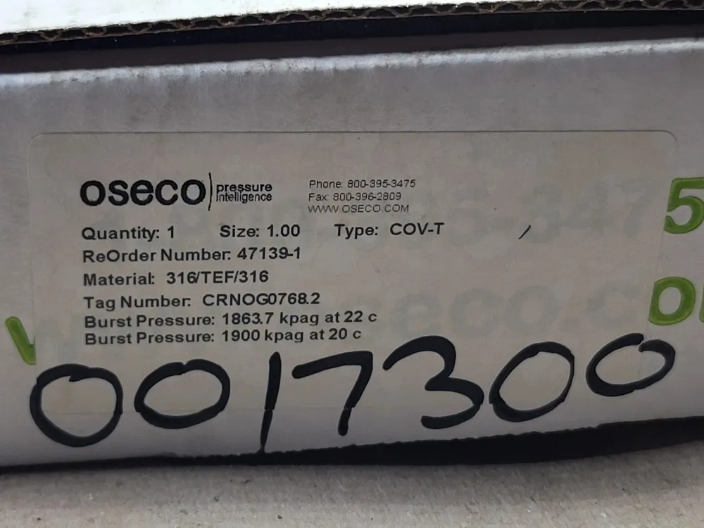 1" COV-T Rupture Disc CRNOG0768.2 | Voldoet aan NEN-norm