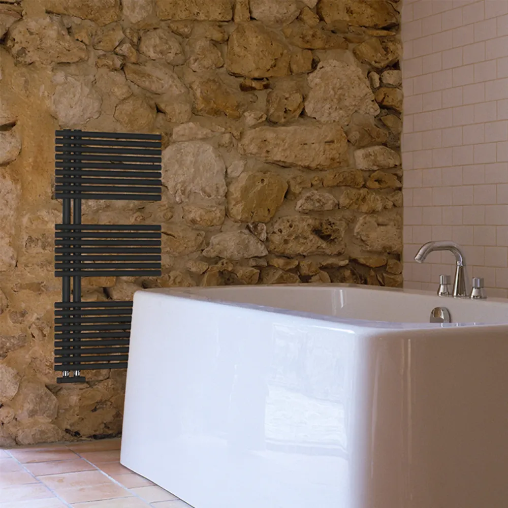 Flag-style heet towel rail 1120x500 mm 50 mm center distance Bari model White finish